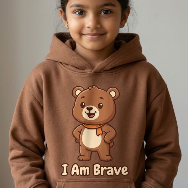(Set of 2) Cool Kid & I Am Brave Kids Hoodie