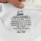 Inner Neck Message T-Shirt for Son/Daughter – From Mom/Dad
