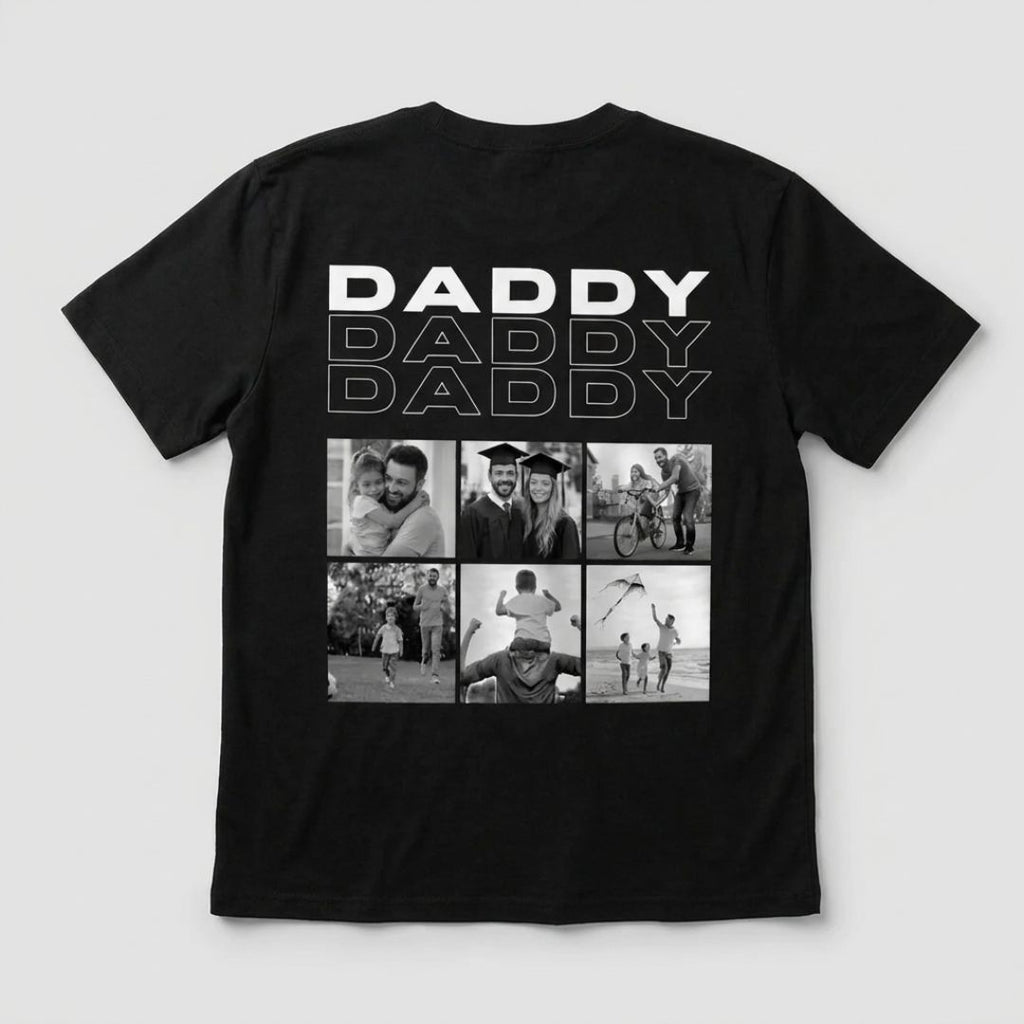 Personalized Photo Collage T-Shirt – Papa, Daddy, Mummy or Any Name