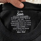 Inner Neck Message T-Shirt for Son/Daughter – From Mom/Dad