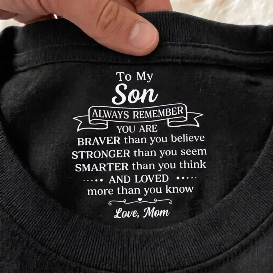 Inner Neck Message T-Shirt for Son/Daughter – From Mom/Dad