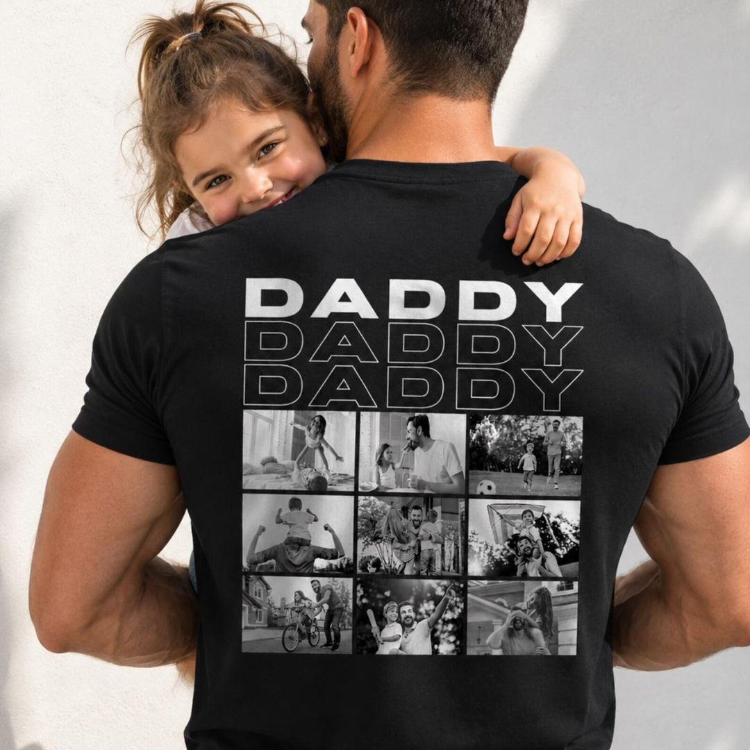 Personalized Photo Collage T-Shirt – Papa, Daddy, Mummy or Any Name