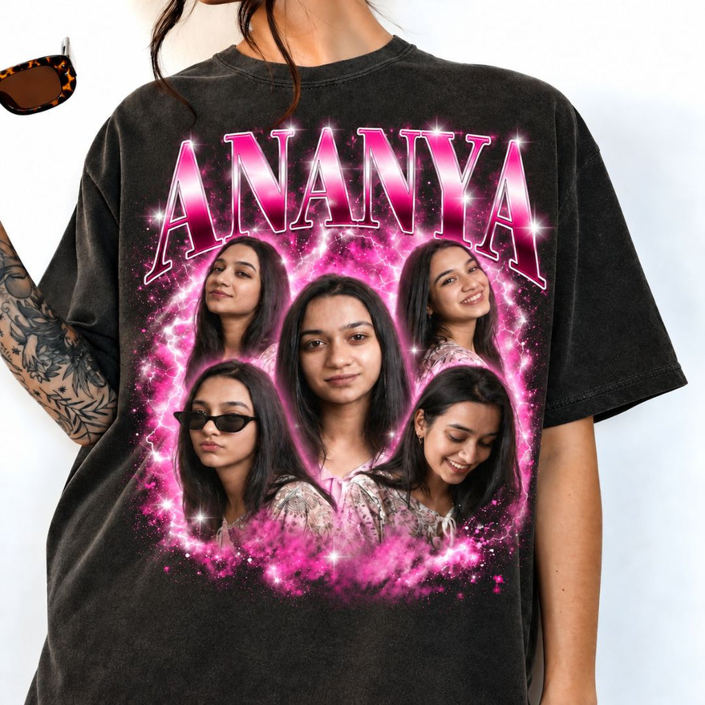 Custom Photo Collage Oversized T-Shirt