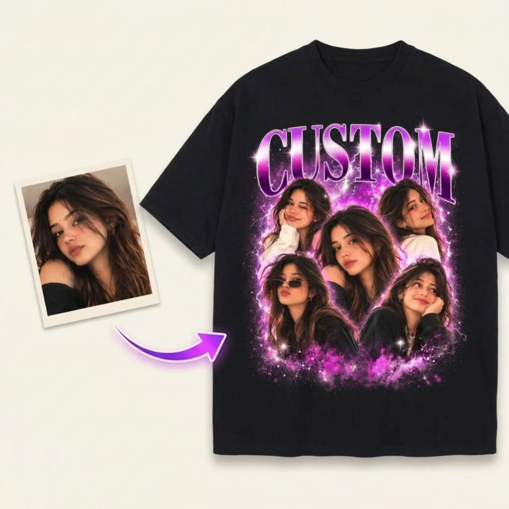 Custom Photo Collage Oversized T-Shirt