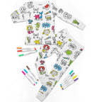 Magic Coloring Pajama Set – Top, Bottom & 12 Washable Markers for Kids