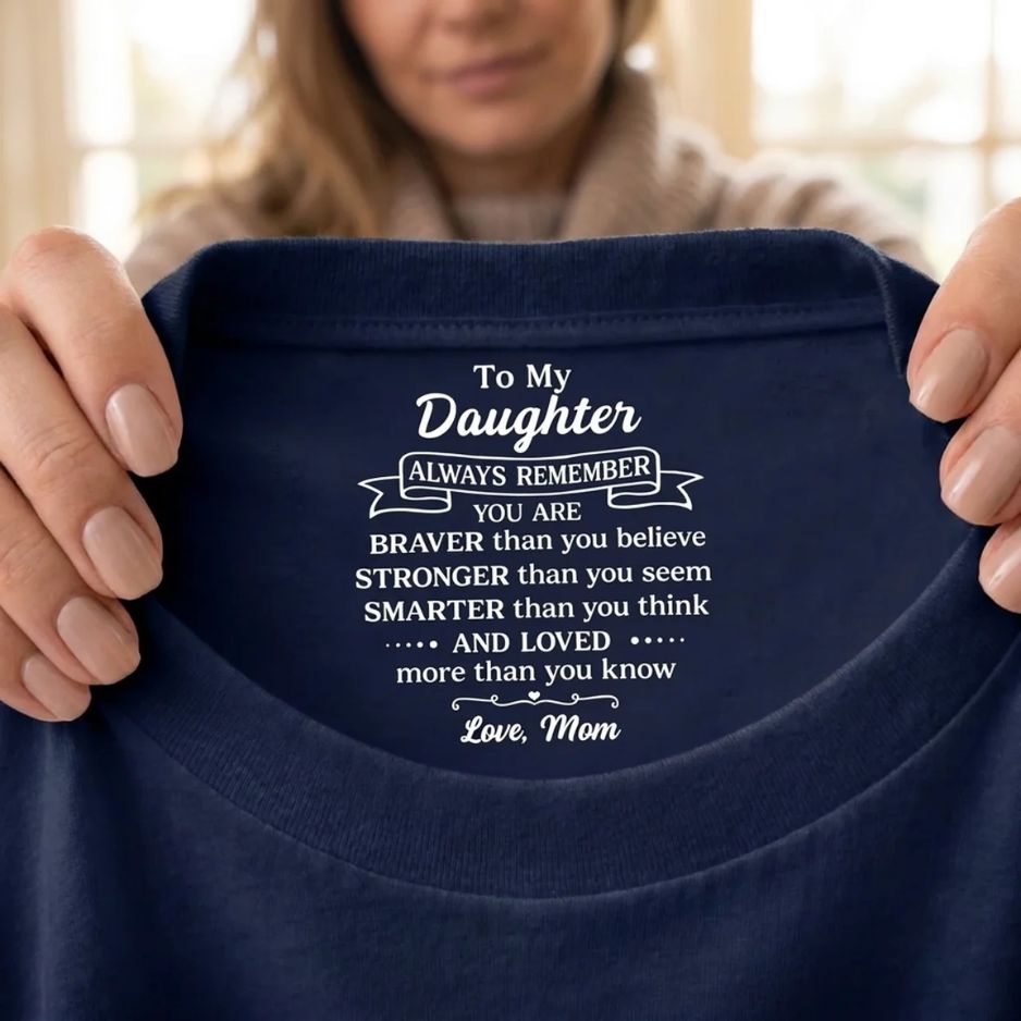 Inner Neck Message T-Shirt for Son/Daughter – From Mom/Dad
