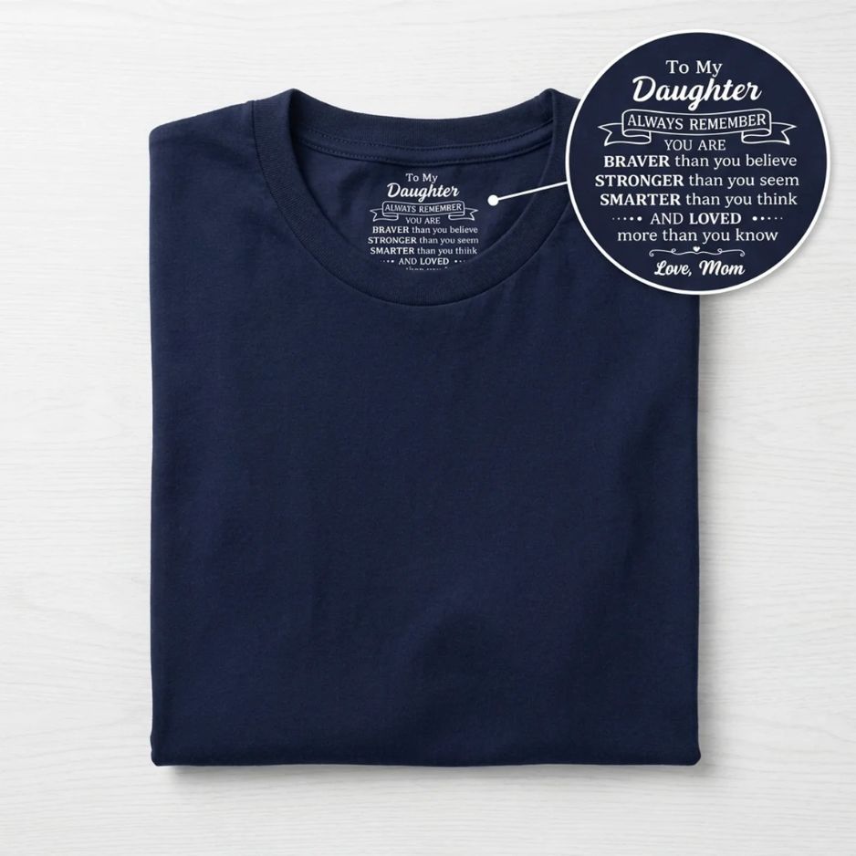 Inner Neck Message T-Shirt for Son/Daughter – From Mom/Dad