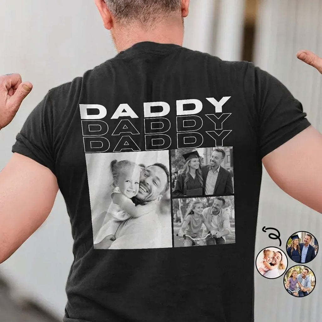 Personalized Photo Collage T-Shirt – Papa, Daddy, Mummy or Any Name