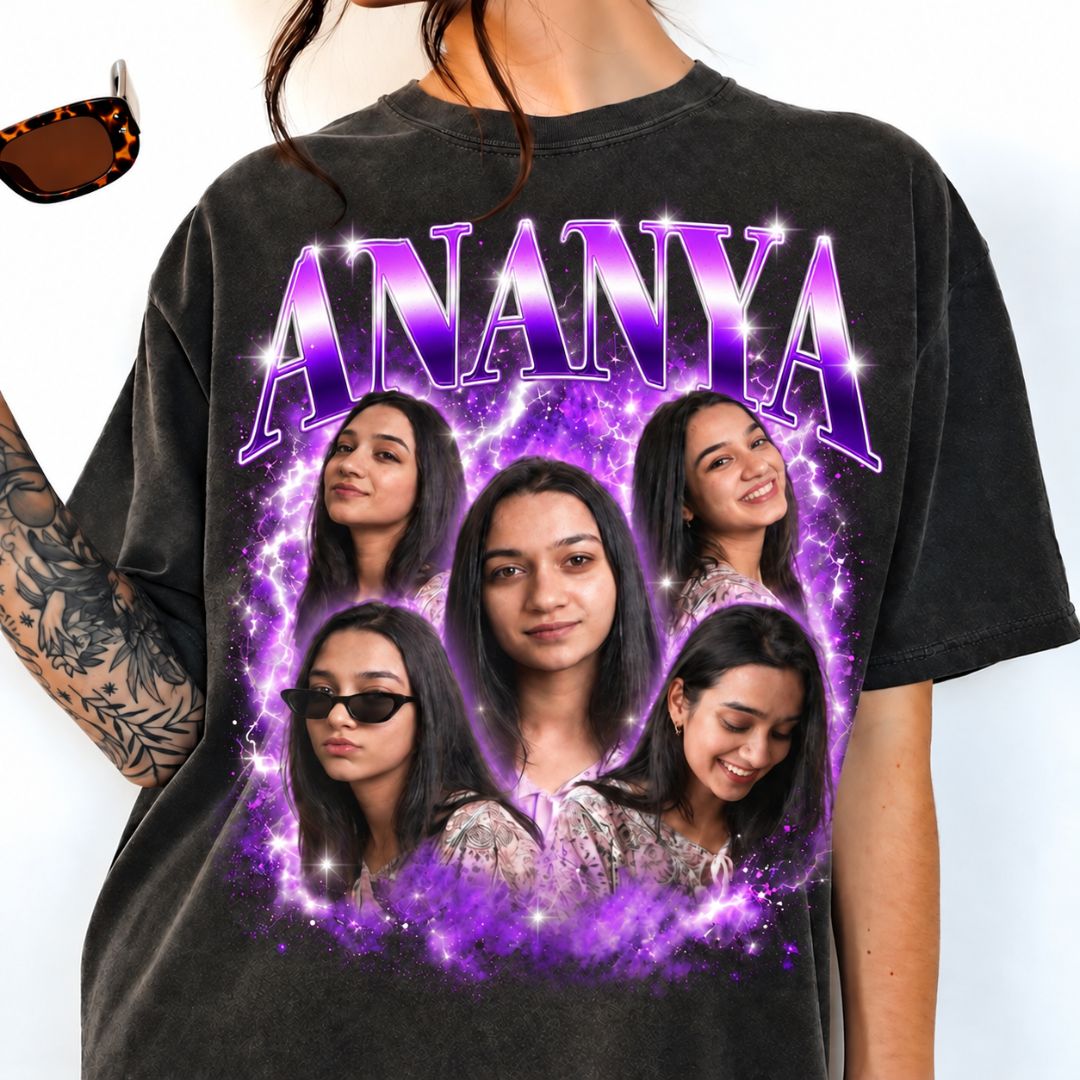 Custom Photo Collage Oversized T-Shirt