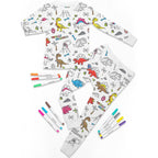 Magic Coloring Pajama Set – Top, Bottom & 12 Washable Markers for Kids