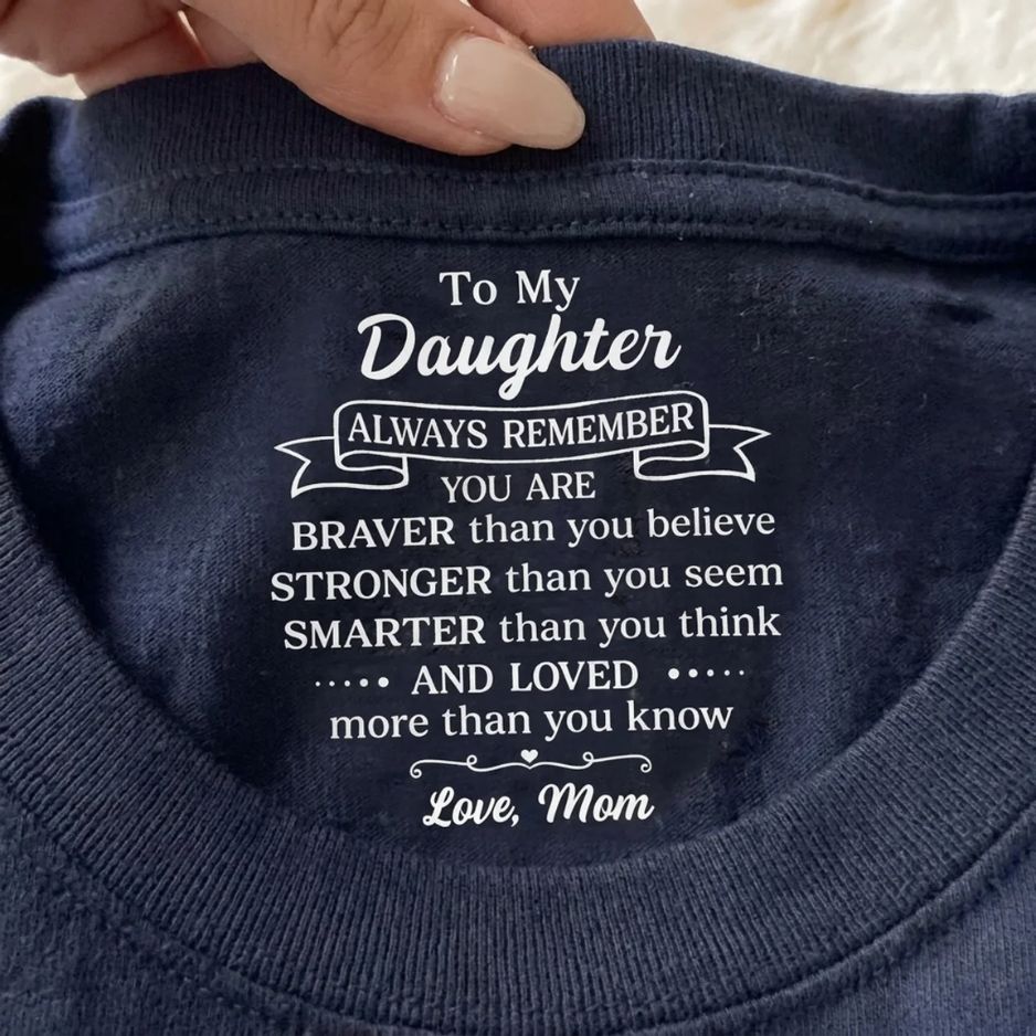 Inner Neck Message T-Shirt for Son/Daughter – From Mom/Dad