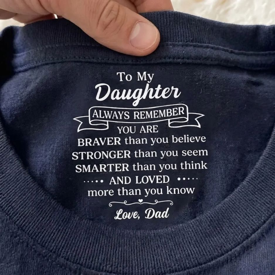 Inner Neck Message T-Shirt for Son/Daughter – From Mom/Dad