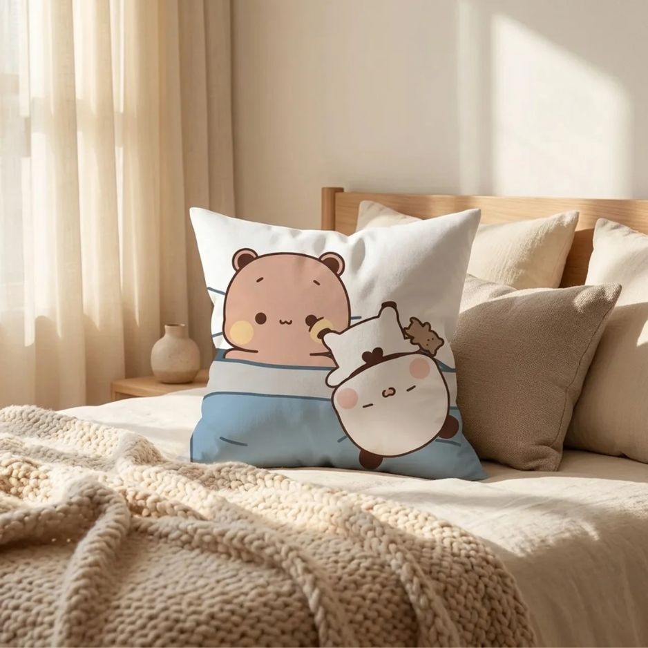 Sleepy Teddy Morning Cushion Cover C9