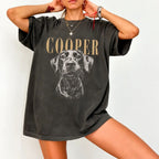 Personalized Pet Portrait Vintage T-Shirt – Custom Photo & Name