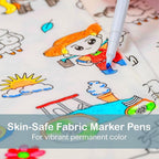 Magic Coloring Pajama Set – Top, Bottom & 12 Washable Markers for Kids