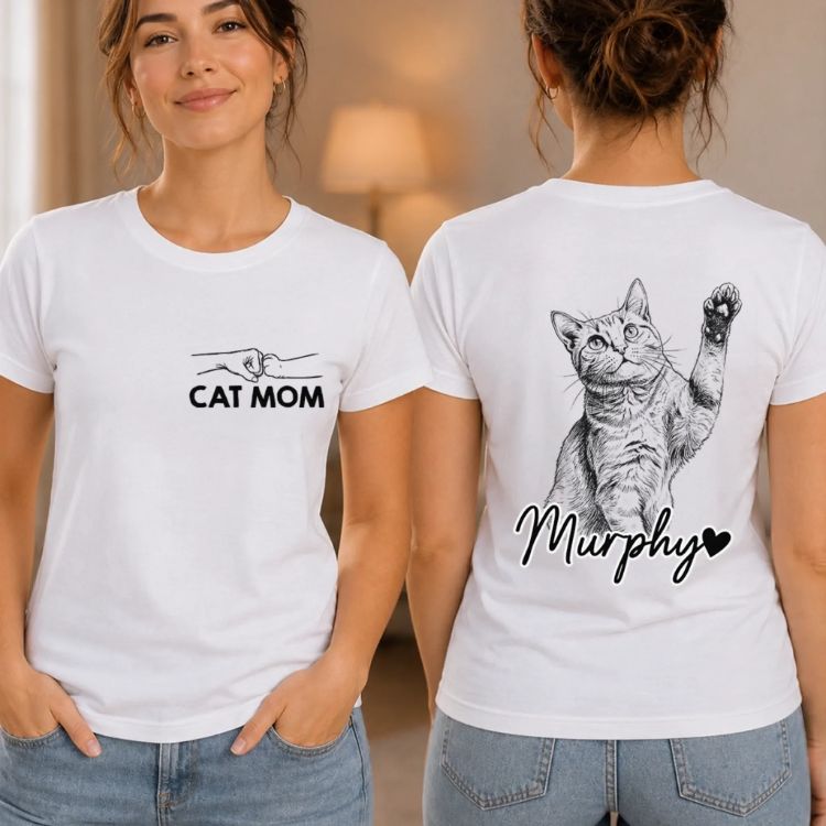 Pet Portrait T-Shirt | Custom Sketch Tee with Pet Name