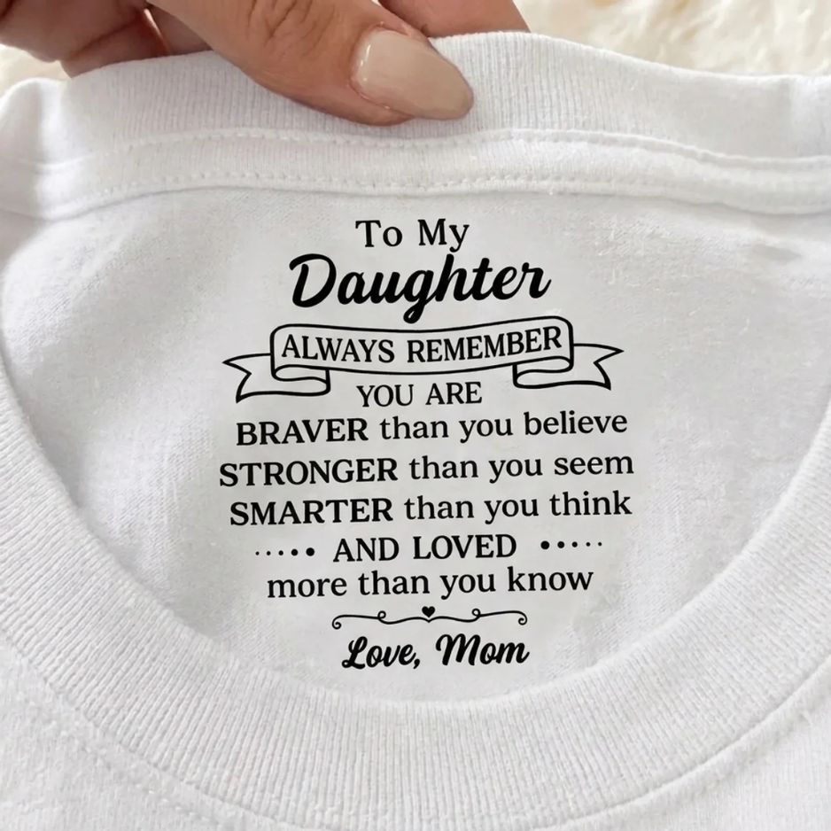 Inner Neck Message T-Shirt for Son/Daughter – From Mom/Dad
