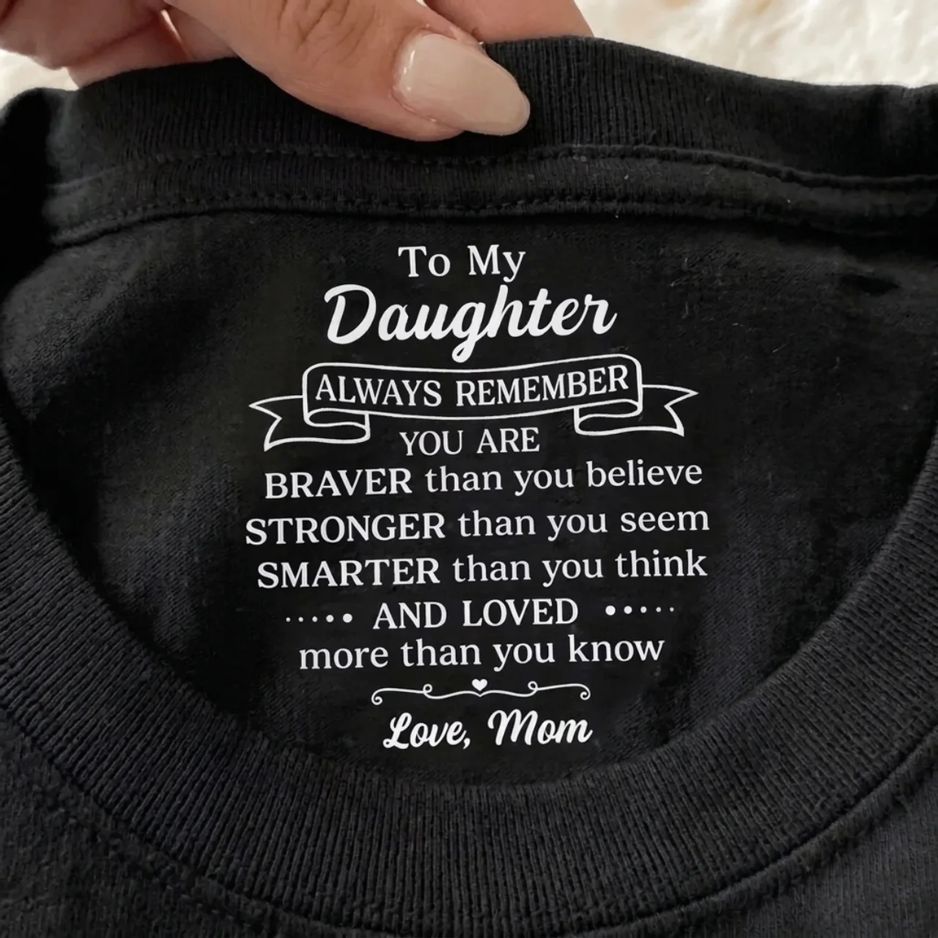 Inner Neck Message T-Shirt for Son/Daughter – From Mom/Dad