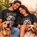 Personalized Pet Portrait Vintage T-Shirt – Custom Photo & Name