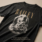 Personalized Pet Portrait Vintage T-Shirt – Custom Photo & Name