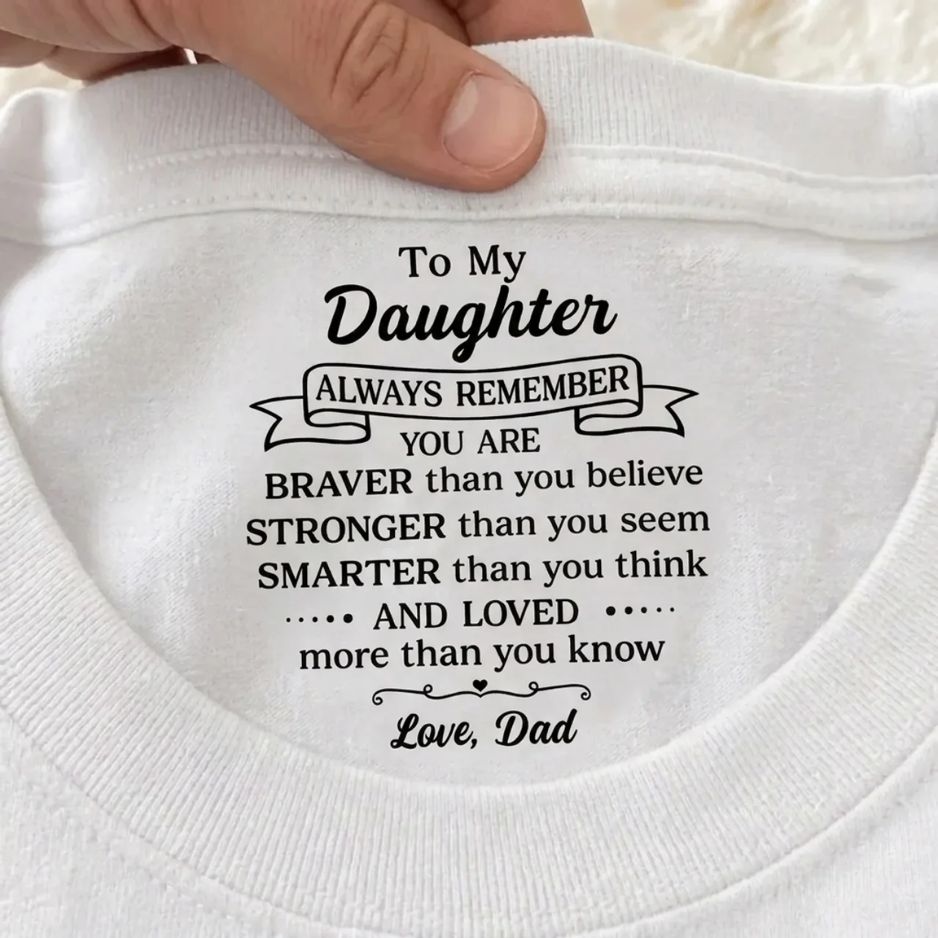 Inner Neck Message T-Shirt for Son/Daughter – From Mom/Dad
