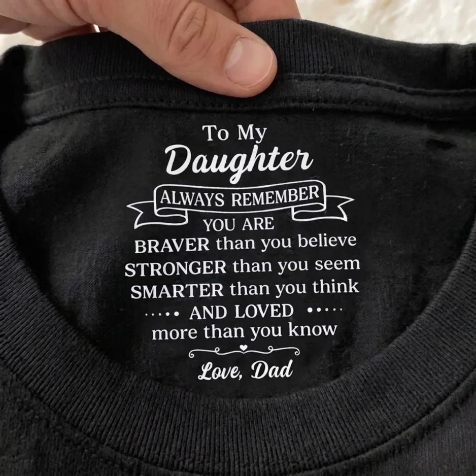 Inner Neck Message T-Shirt for Son/Daughter – From Mom/Dad