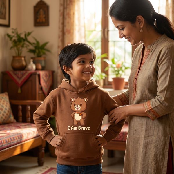 Stay Happy & I Am Brave Kids Hoodie Combo