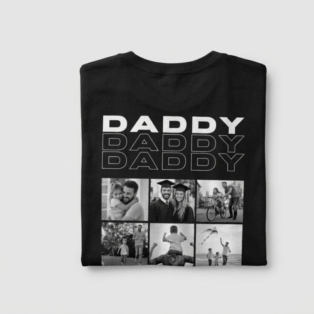 Personalized Photo Collage T-Shirt – Papa, Daddy, Mummy or Any Name