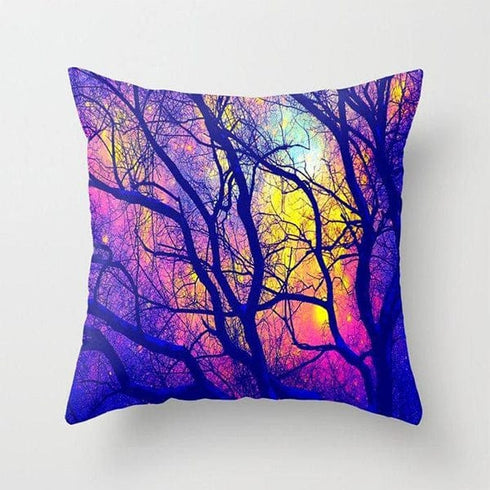 MG106_Black Trees Deep Bright & Colorful Space Throw Pillow Case - ArniArts Mekanshi IndiaMG106_Black Trees Deep Bright & Colorful Space Throw Pillow Case