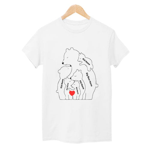 Baby and Mom/Dad bear Tshirt White