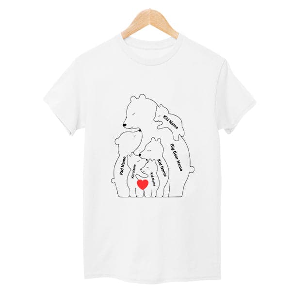 Baby and Mom/Dad bear Tshirt White