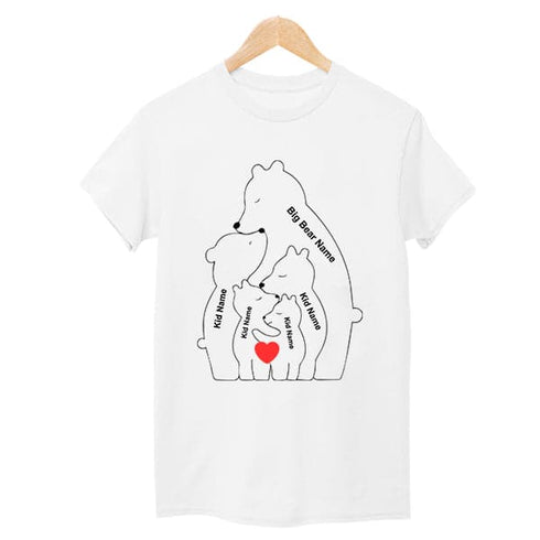 Baby and Mom/Dad bear Tshirt White