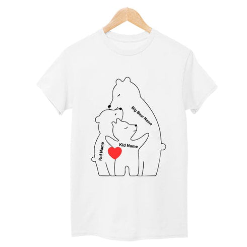 Baby and Mom/Dad bear Tshirt White