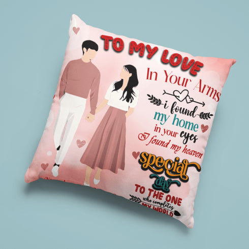 MG207_To My Love Couple Cushion Cover Only - ArniArts Mekanshi IndiaMG207_To My Love Couple Cushion Cover Only