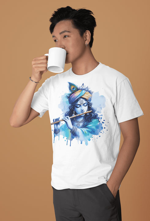 Personalized Krishna Janmashtami Kids Graphic Photo Printed T-shirt 