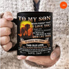 MG110_ To my Son Love, dad black Mugs - ArniArts Mekanshi IndiaMG110_ To my Son Love, dad black Mugs