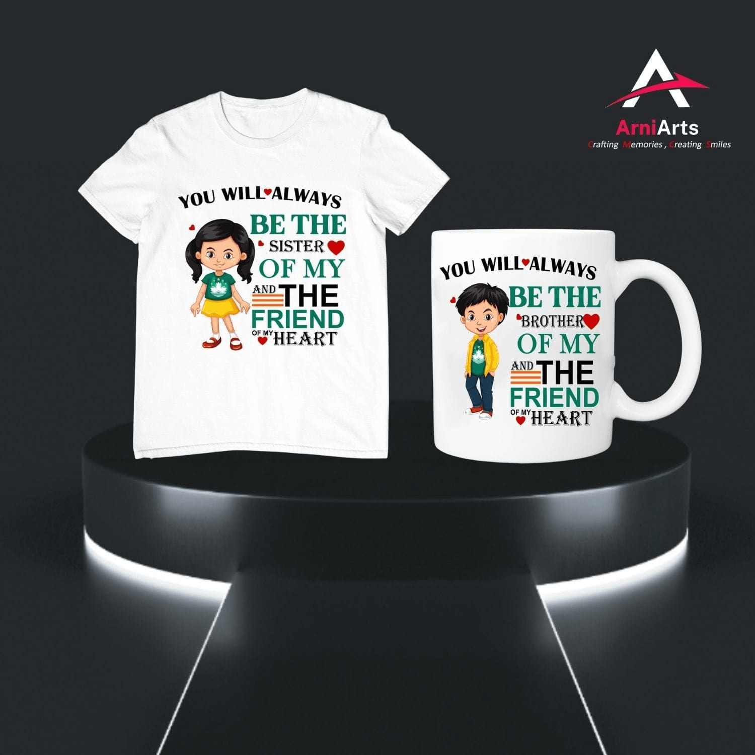 Arniart Colourfull Rakhi mug t-shirt combo _MR23