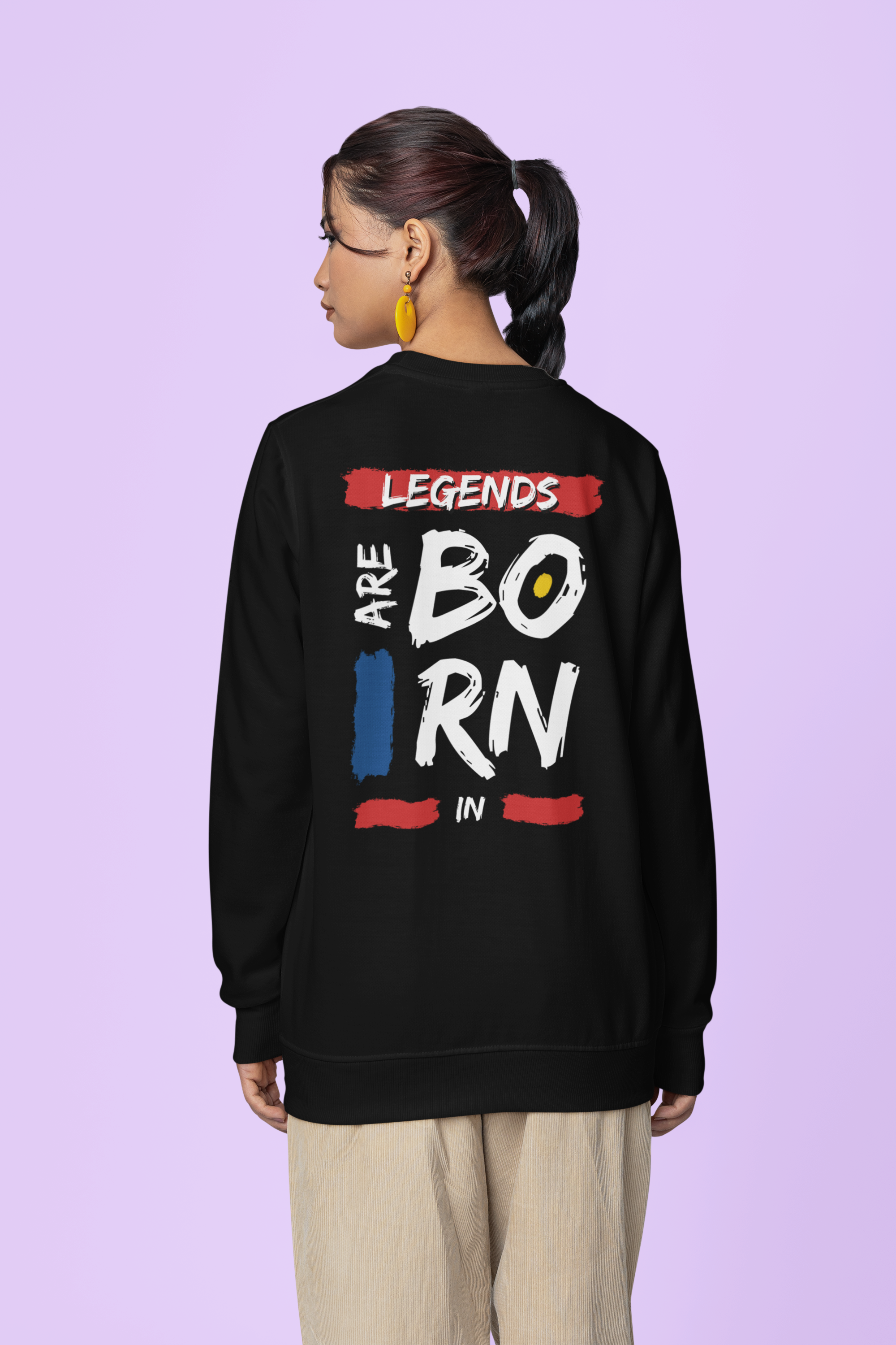 Women Black Swetshirt Ledgend Born On
