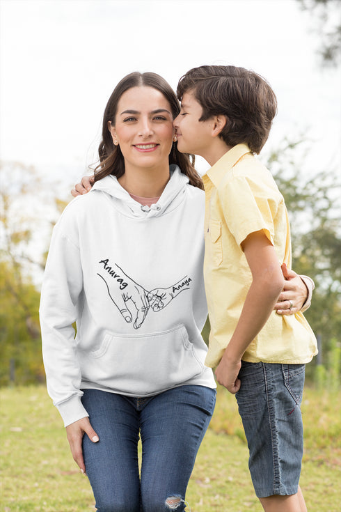 Mom Mummy Kids Hand in Hand hoodie