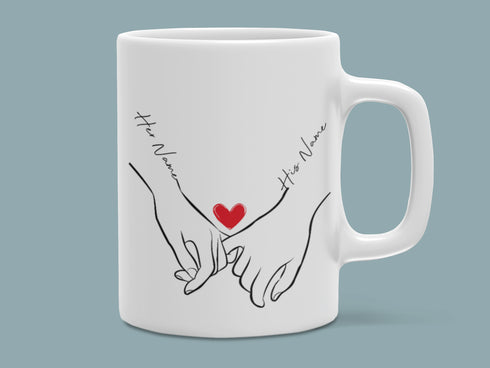 Personalized Pinky Promise Holding Hands Mug