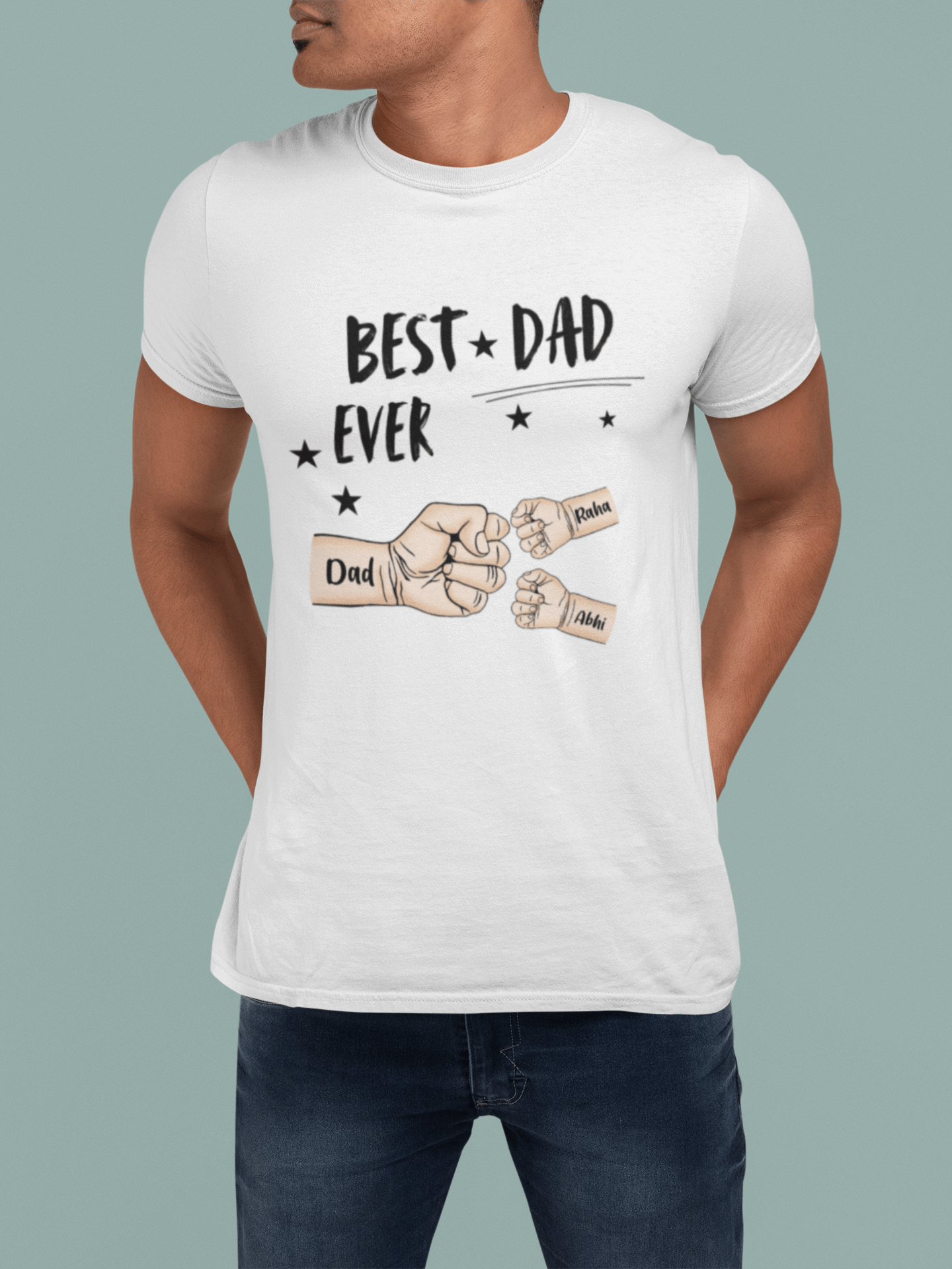 The Best Dad Ever - Family Personalized Custom Unisex T-shirt