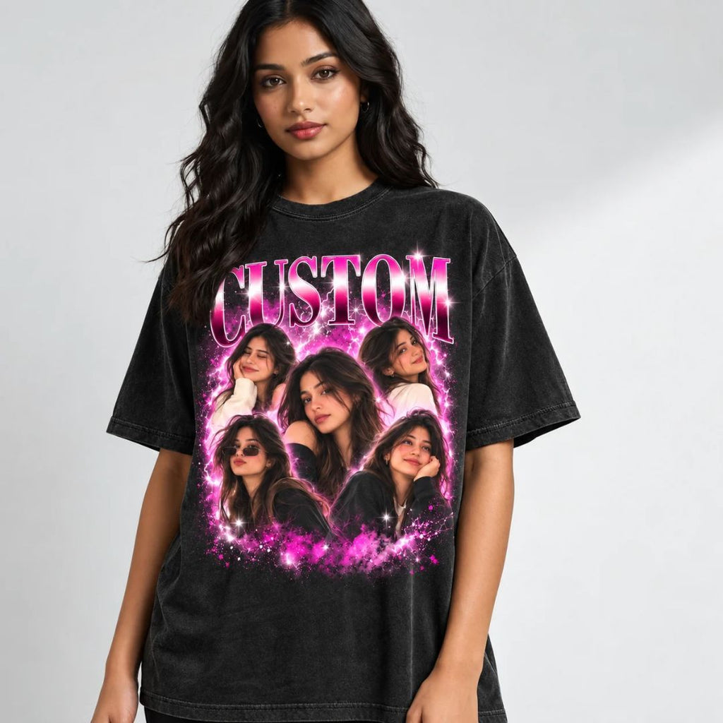 Custom Photo Collage Oversized T-Shirt